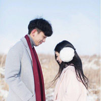 韩系冬季情侣头像一对两张