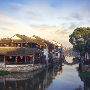 江南古镇小桥流水风景头像图片