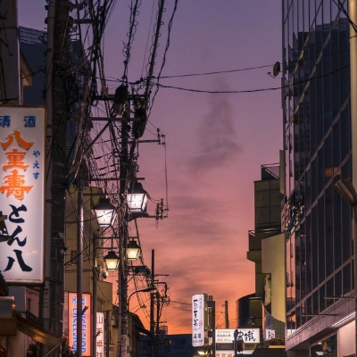 日系城市风景背景图片头像