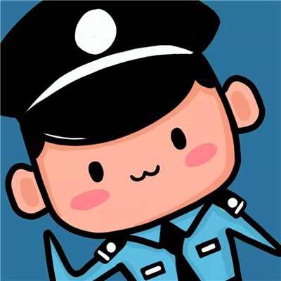 亲民警察情侣头像一男一女动漫卡通