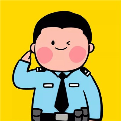 亲民警察情侣头像一男一女动漫卡通