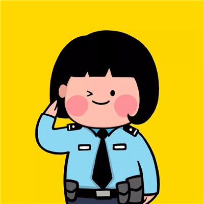 亲民警察情侣头像一男一女动漫卡通