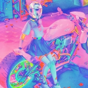 <b>超酷摩托机车女生头像图片,我想邀请你坐上我的野摩托</b>