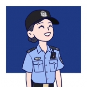 亲民警察情侣头像一男一女动漫卡通